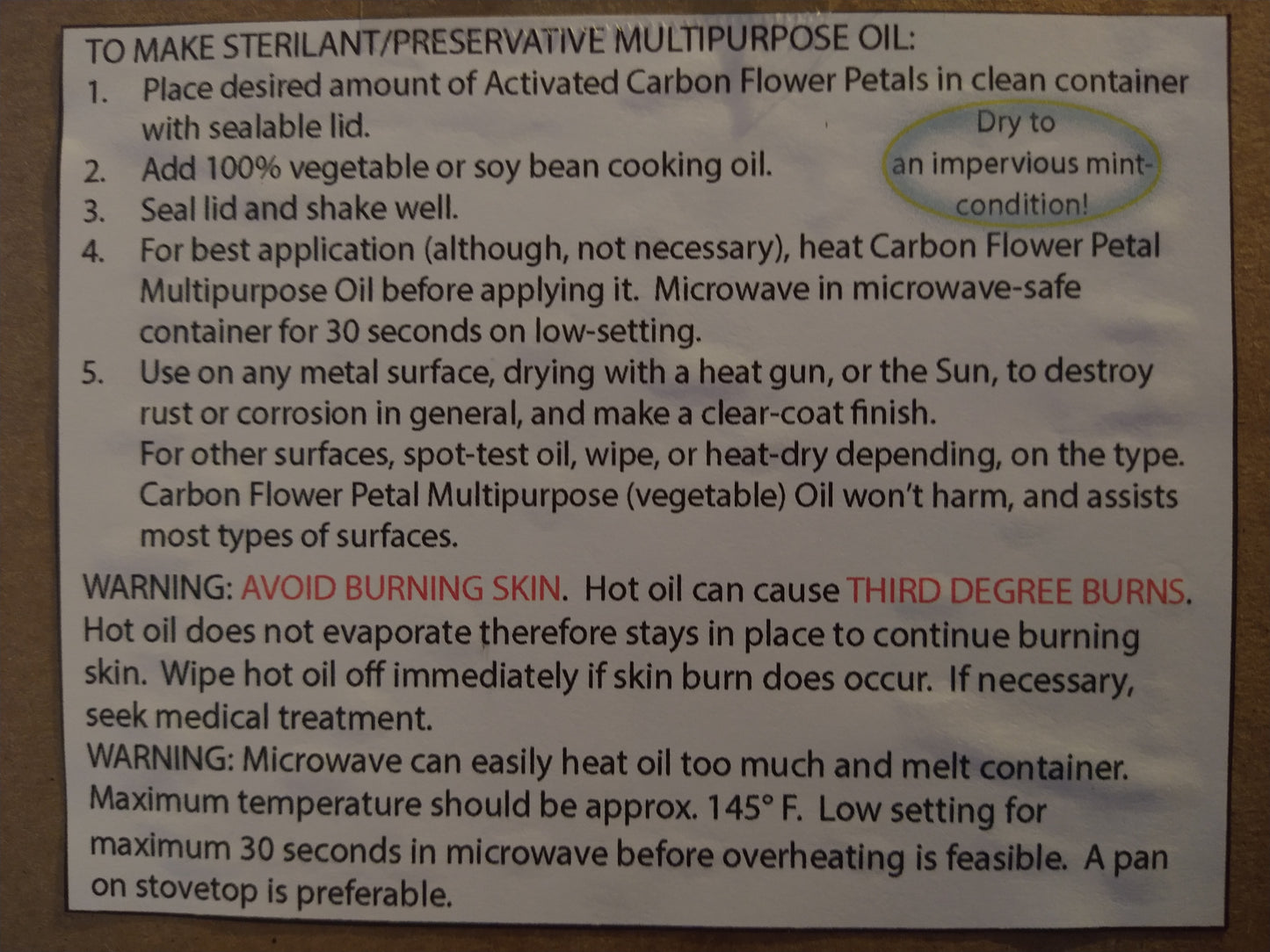 Carbon-Activated Edible Flower Petals + Plant-Based Multipurpose Oil