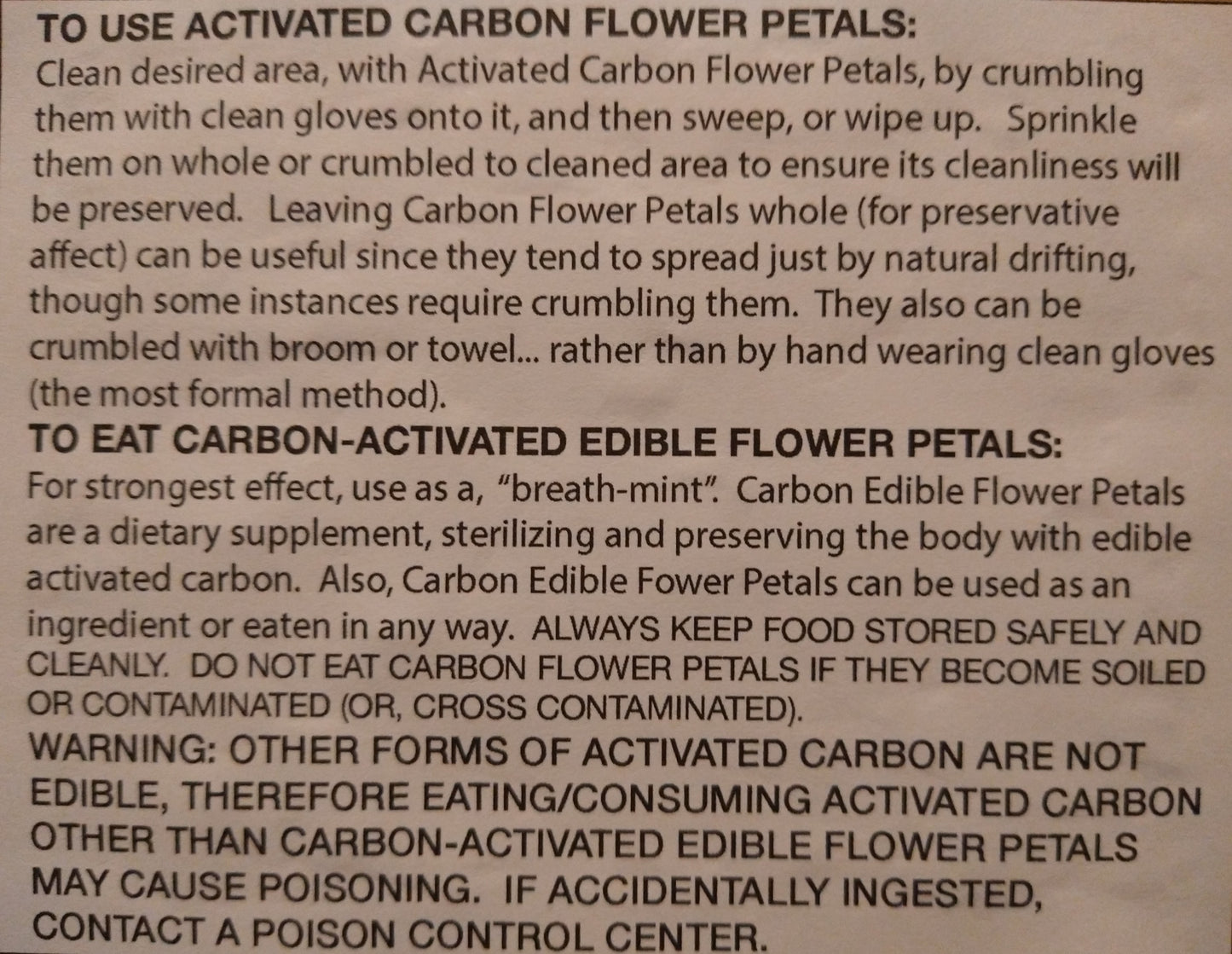 Carbon-Activated Edible Flower Petals + Plant-Based Multipurpose Oil